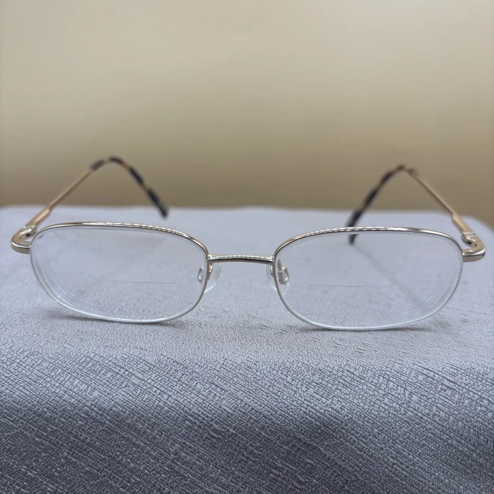 Titmus EXT11 Gold Metal Oval Eyeglasses‎ Frames Tortoise Shell Z87-2+ 52-19-145